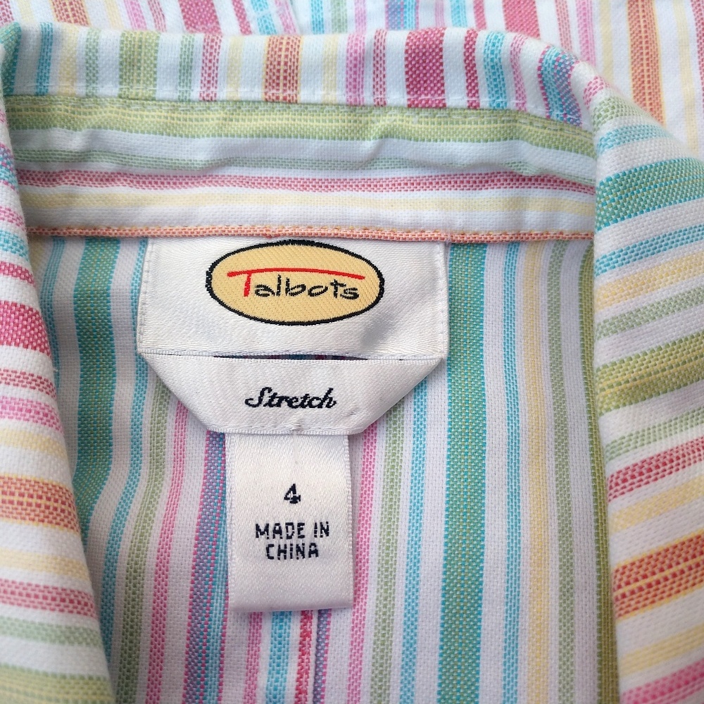 Talbot Striped Stretch Button Jacket Size 4 - Picture 2 of 8